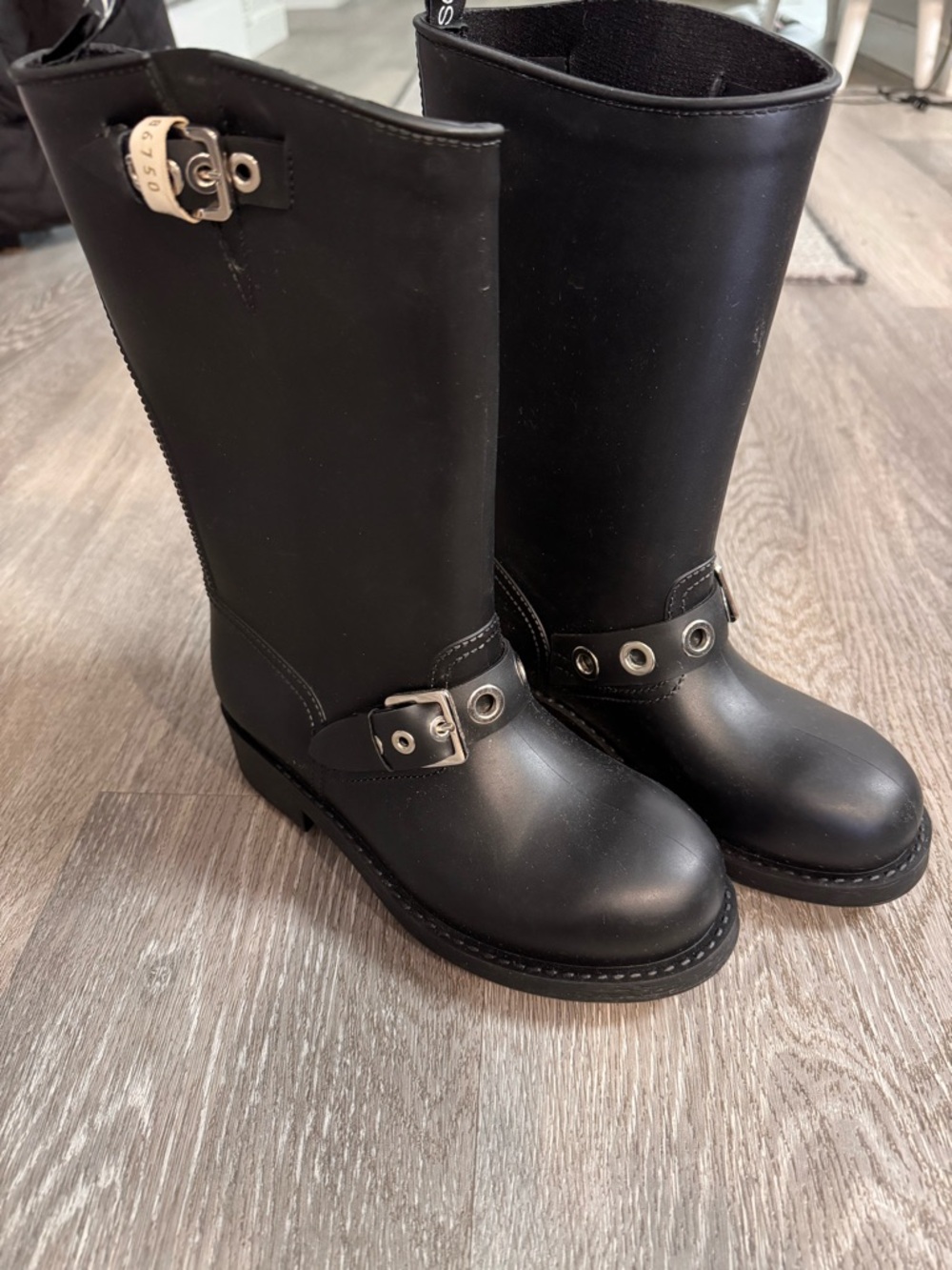 Sergio Rossi Black Rain Boots